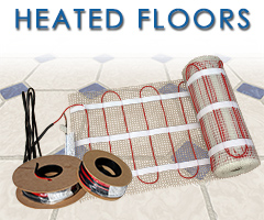 Radiant floor heating cable and mats.